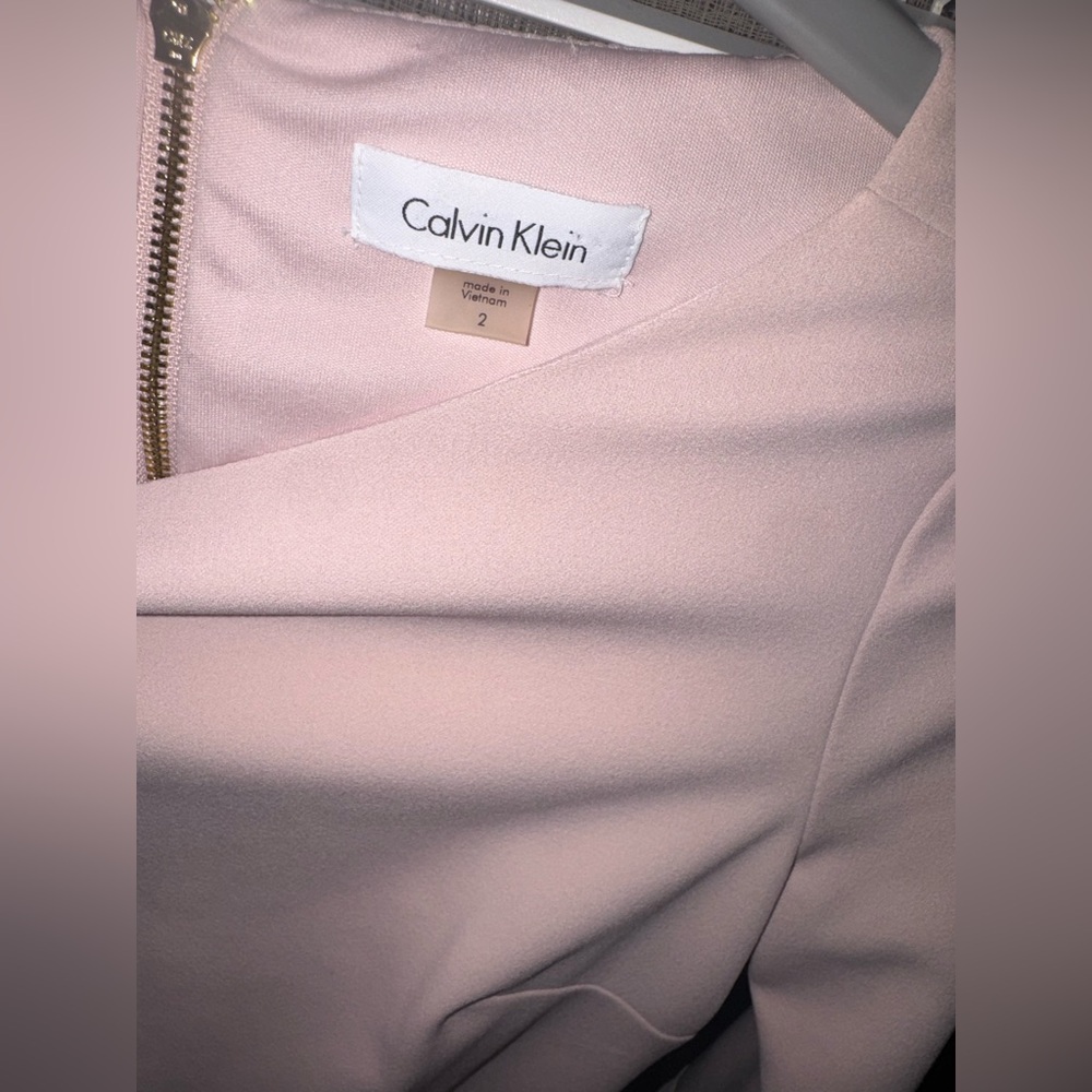 Calvin Klein Blush Pink Dress with Gold Zipper